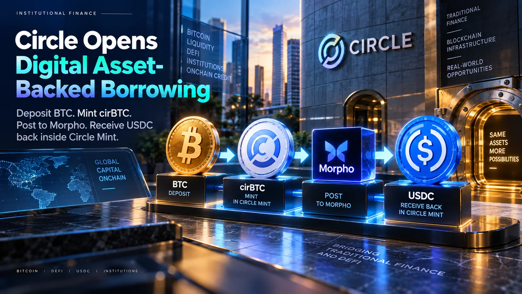 Circle Routes Bitcoin-Backed USDC Loans Through DeFi, Not Its Balance Sheet