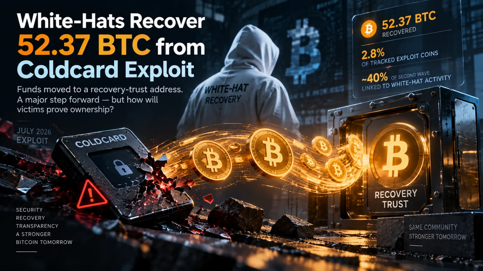 Coldcard White Hats Saved 52 BTC-Now Victims Must Prove It's Theirs