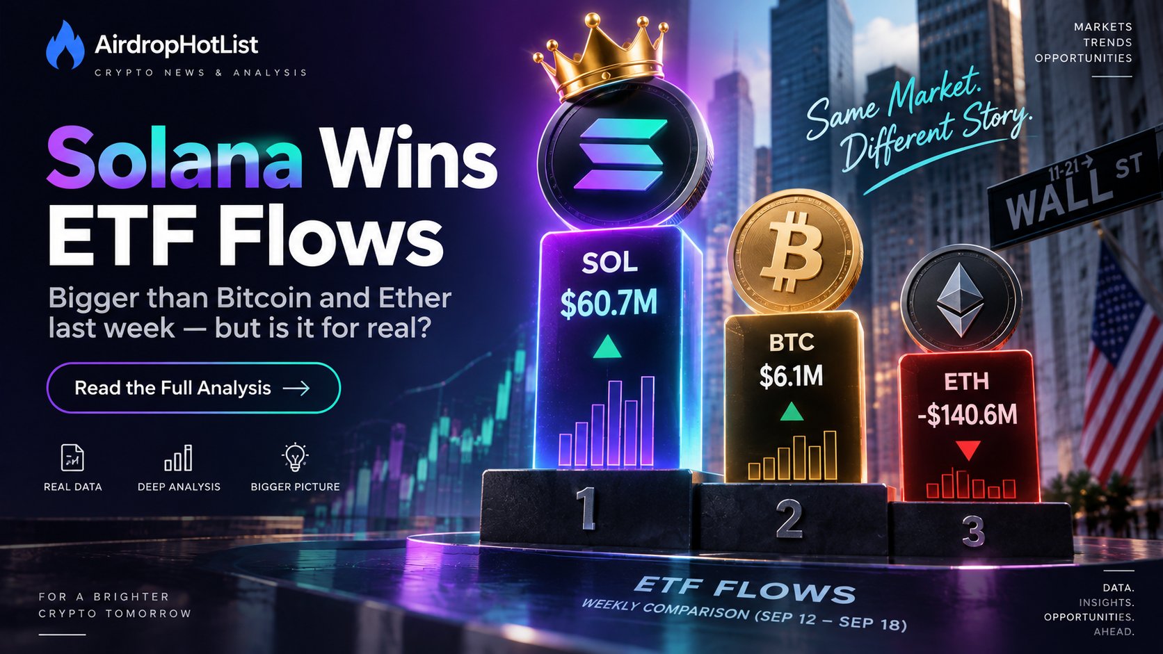 Solana ETF Flows Beat Bitcoin and Ether, but One Fund Dominates